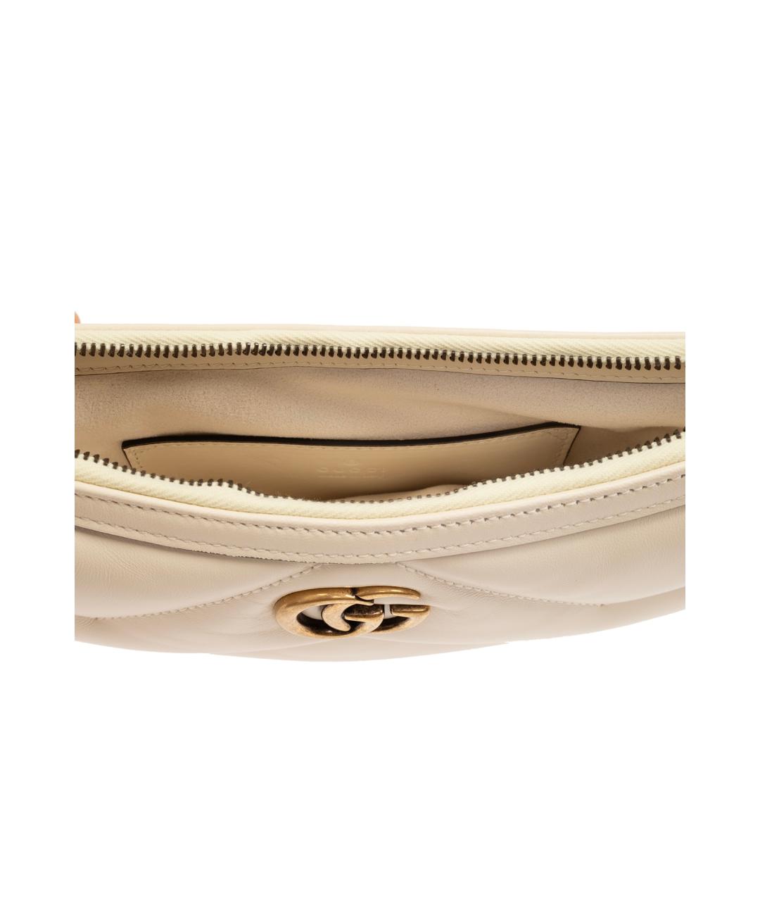 GUCCI Бежевая кожаная сумка с короткими ручками, фото 5