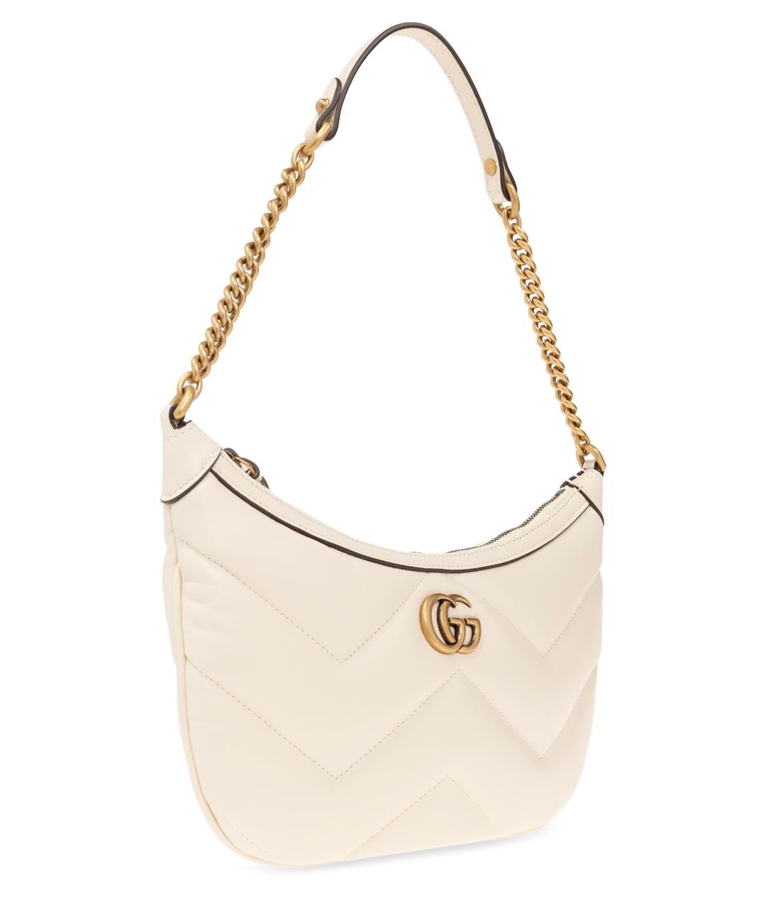 GUCCI Бежевая кожаная сумка с короткими ручками, фото 2