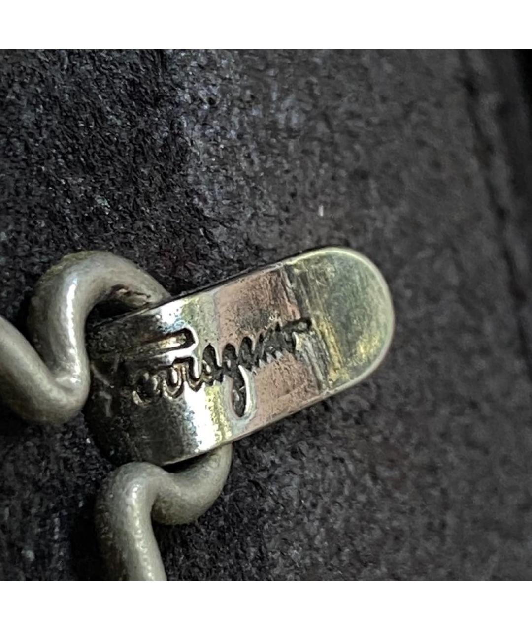 FERRAGAMO Темно-синяя кожаная сумка с короткими ручками, фото 3