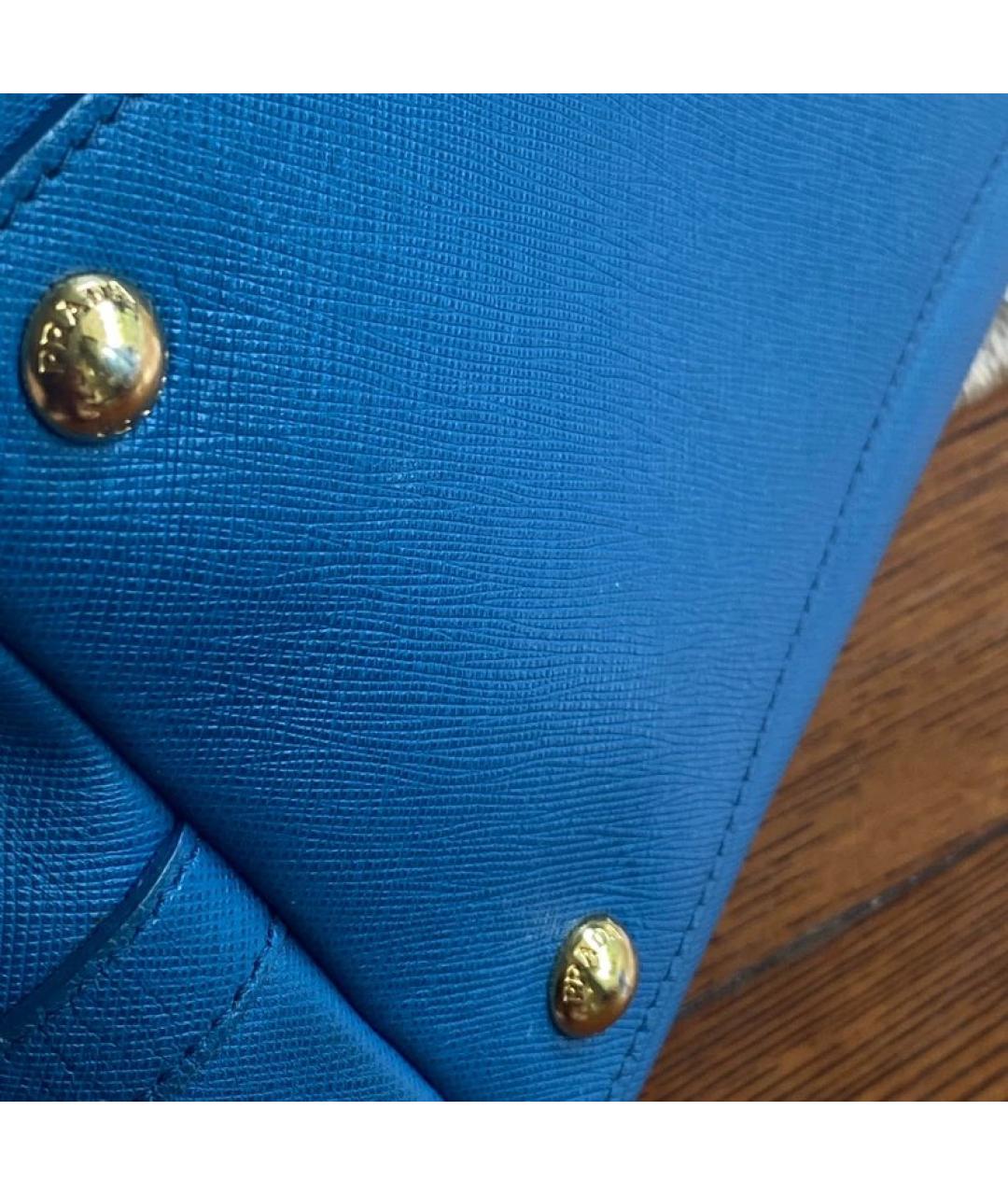 PRADA Синяя кожаная сумка тоут, фото 4
