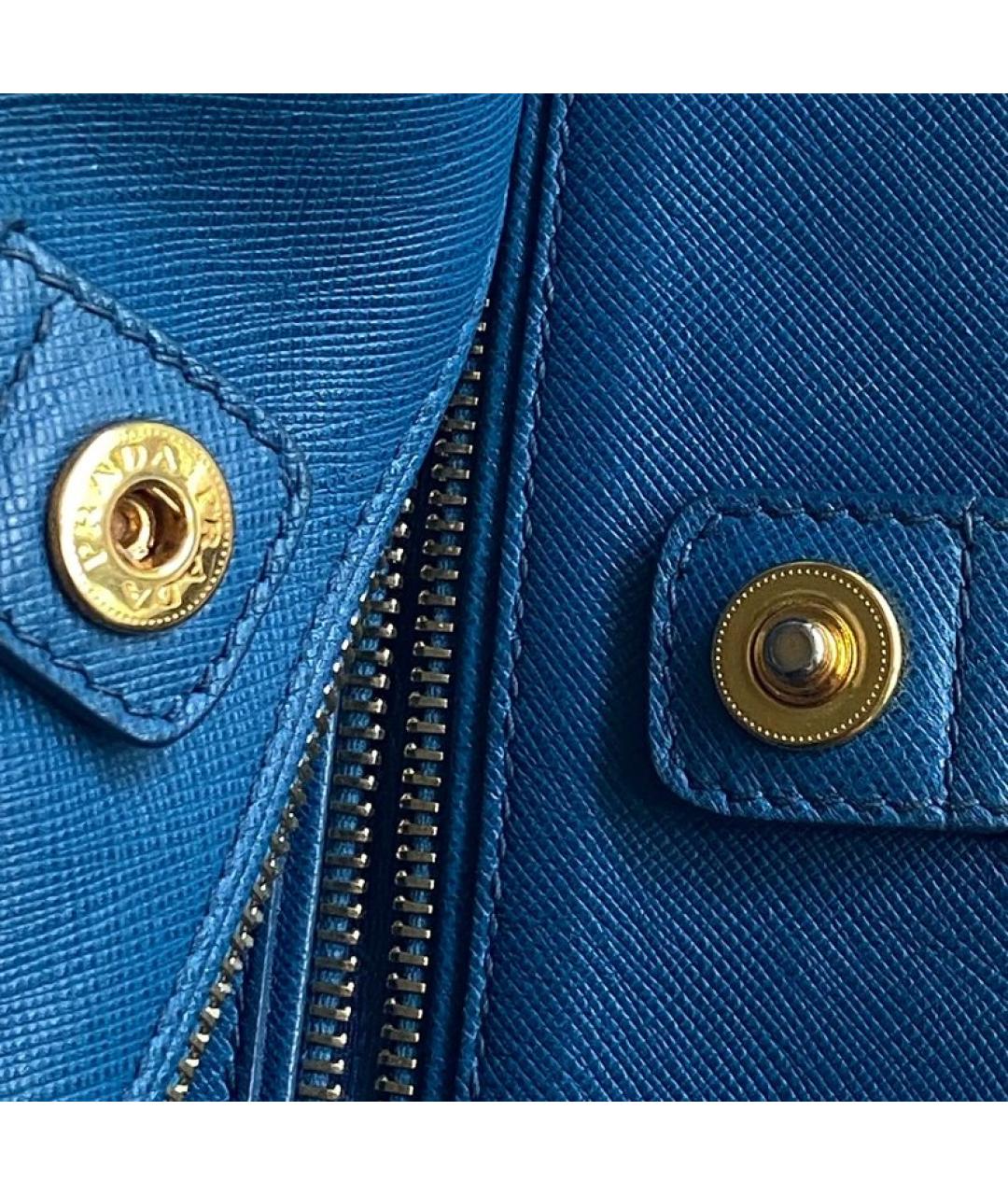 PRADA Синяя кожаная сумка тоут, фото 8