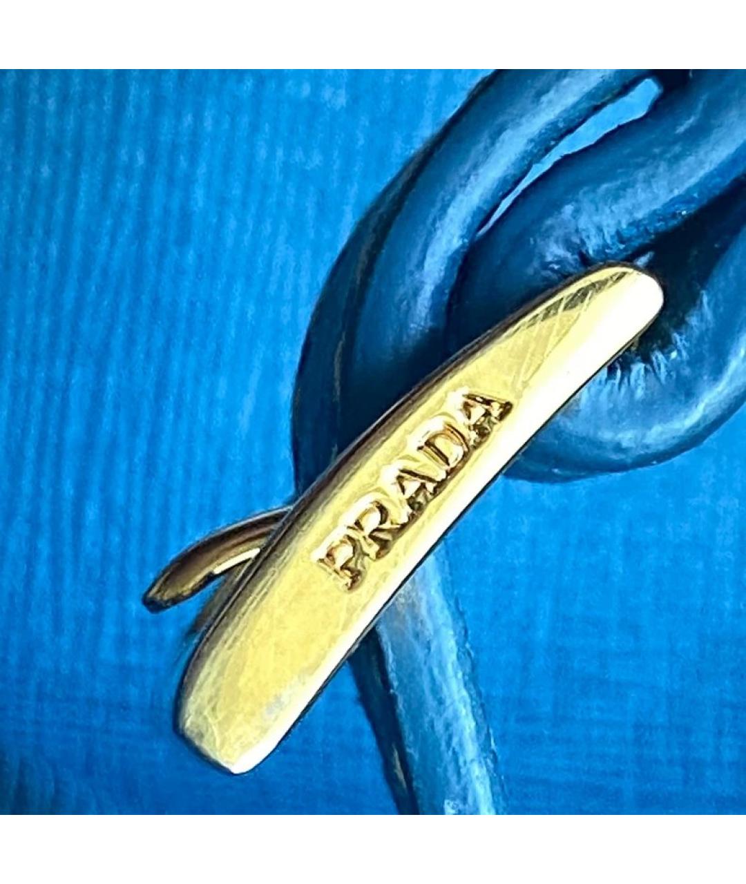PRADA Синяя кожаная сумка тоут, фото 3