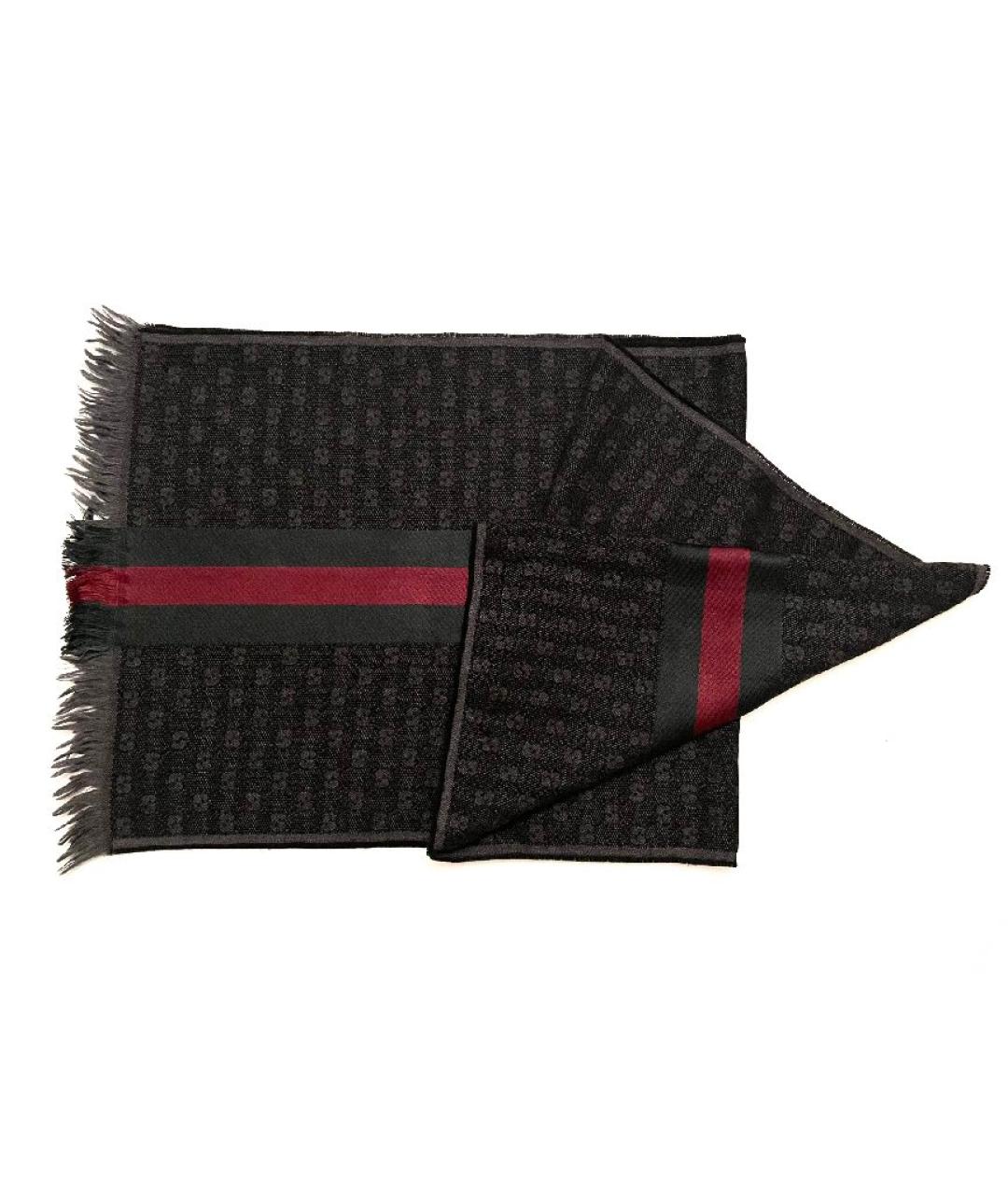 GUCCI Серый шерстяной шарф, фото 1