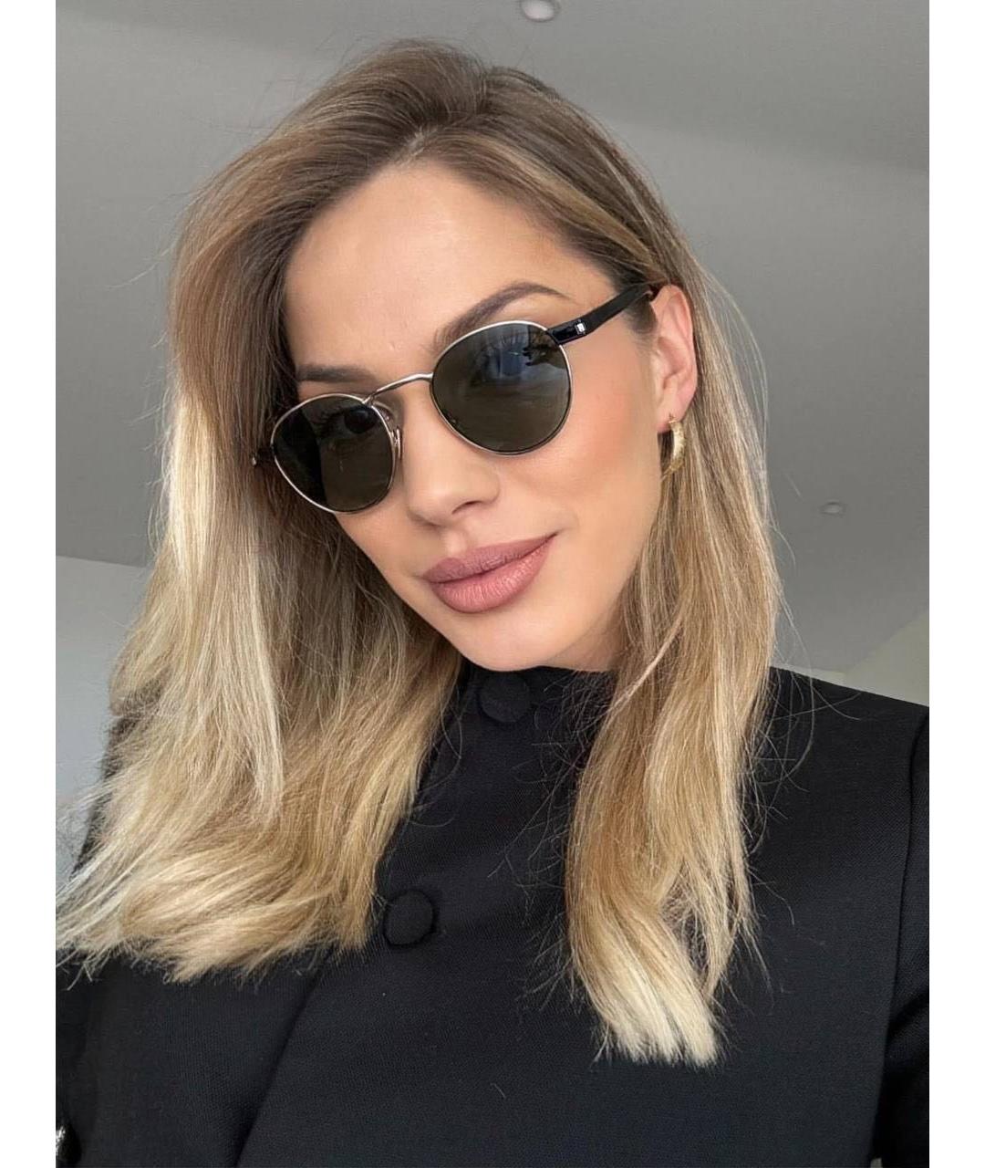 SAINT LAURENT Зеленые металлические солнцезащитные очки, фото 7