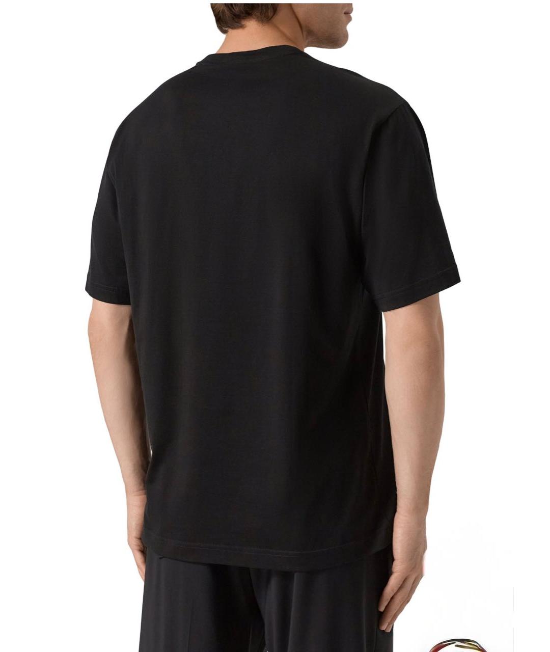 DOLCE&GABBANA Черная хлопковая футболка, фото 3