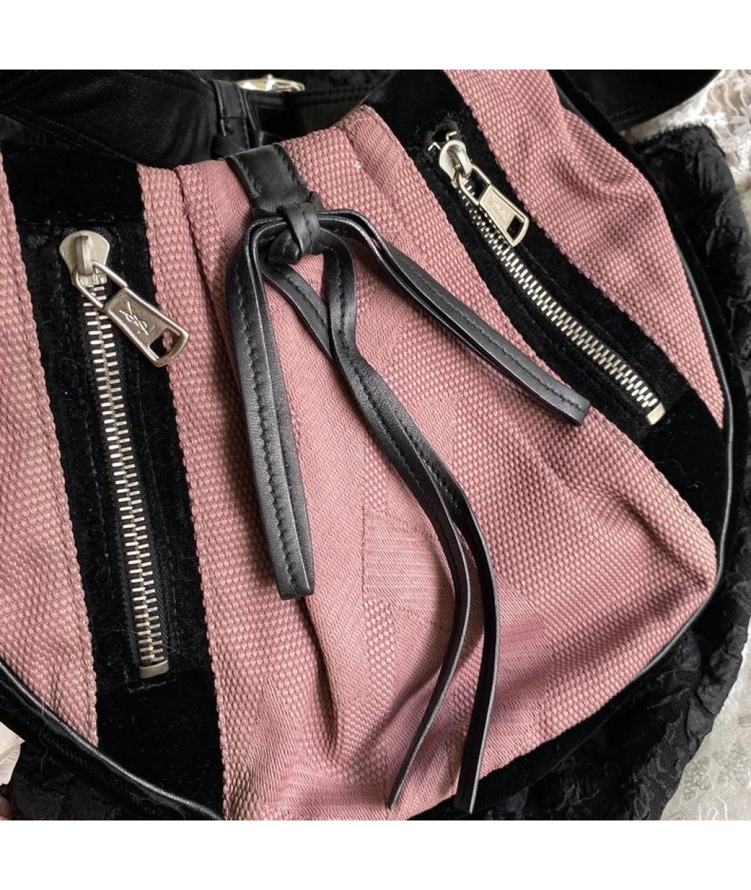 SAINT LAURENT Розовая тканевая сумка через плечо, фото 2