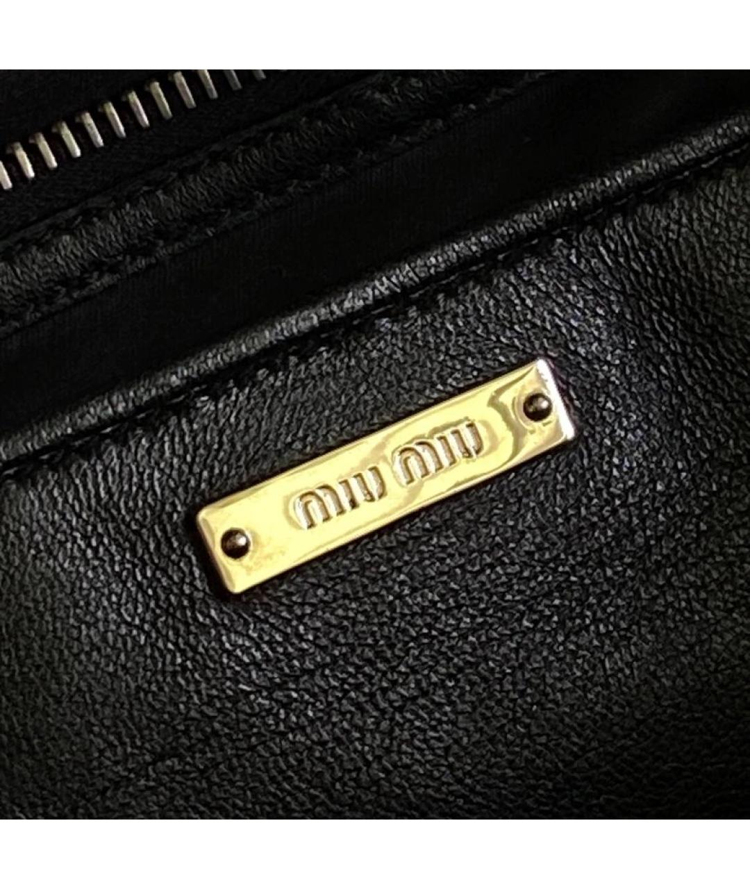 MIU MIU Черная кожаная сумка с короткими ручками, фото 5
