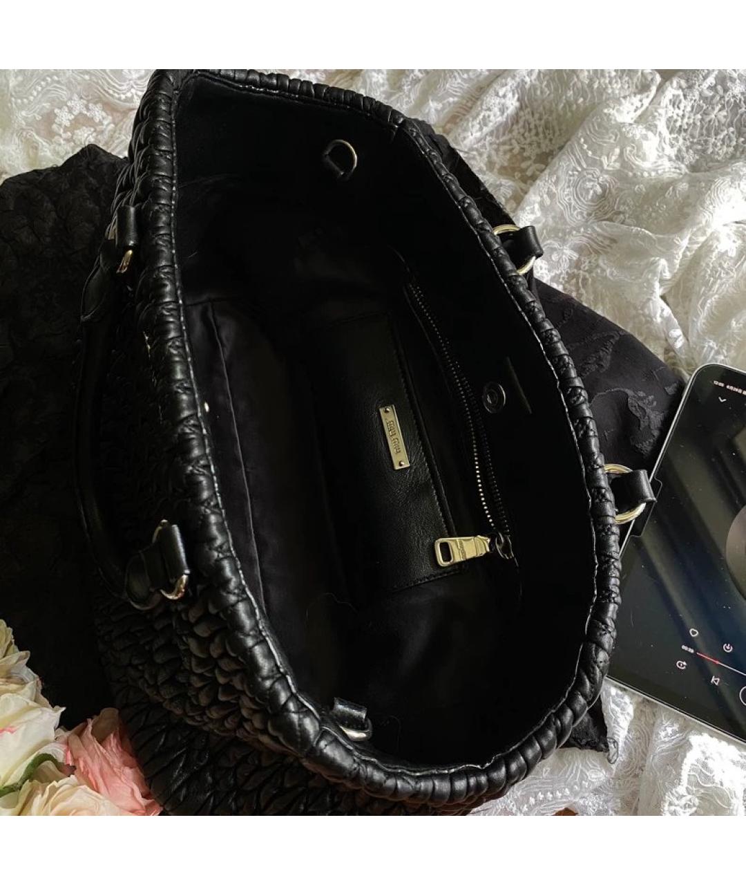 MIU MIU Черная кожаная сумка с короткими ручками, фото 6