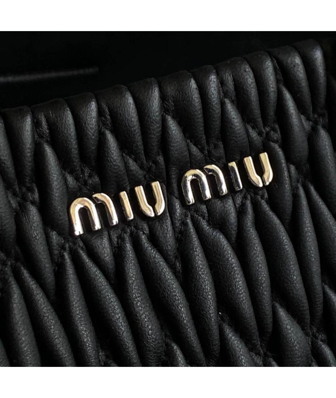 MIU MIU Черная кожаная сумка с короткими ручками, фото 3
