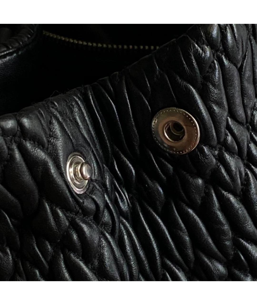 MIU MIU Черная кожаная сумка с короткими ручками, фото 2