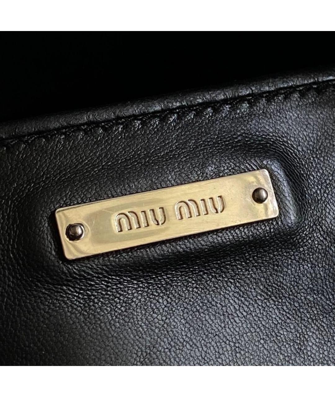 MIU MIU Черная кожаная сумка с короткими ручками, фото 4