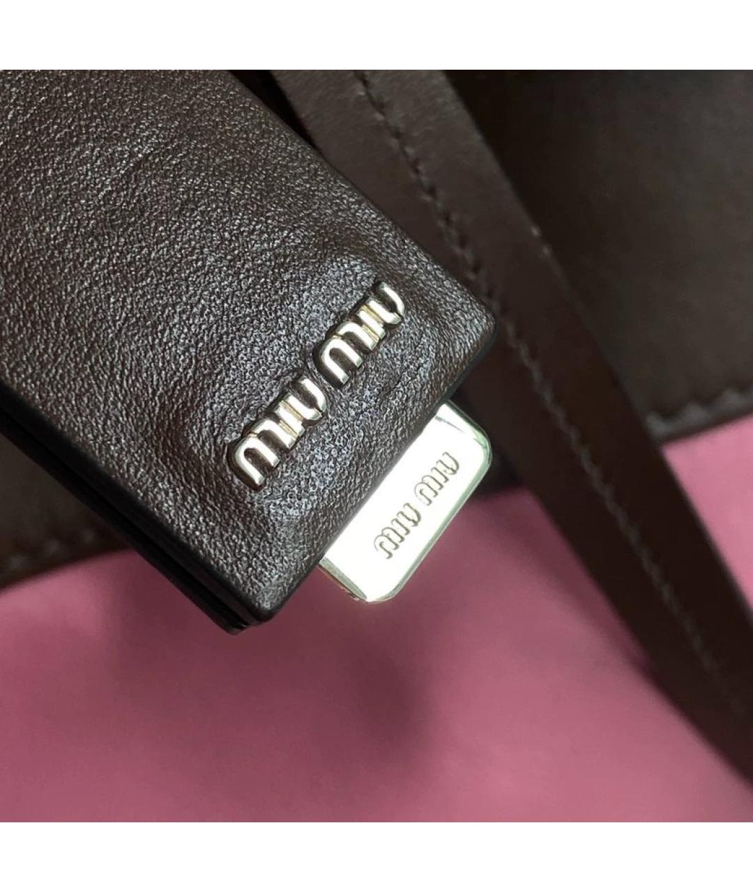 MIU MIU Розовая кожаная сумка тоут, фото 4