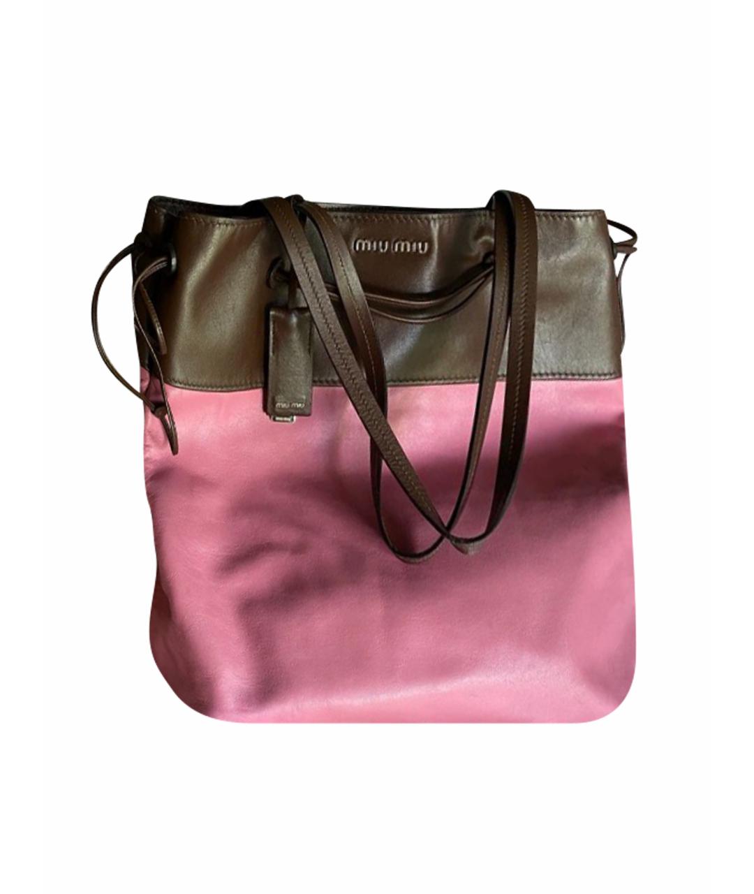 MIU MIU Розовая кожаная сумка тоут, фото 1