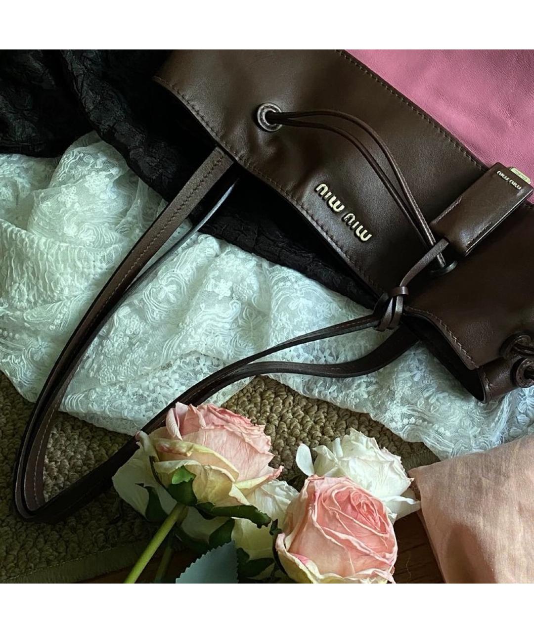 MIU MIU Розовая кожаная сумка тоут, фото 8