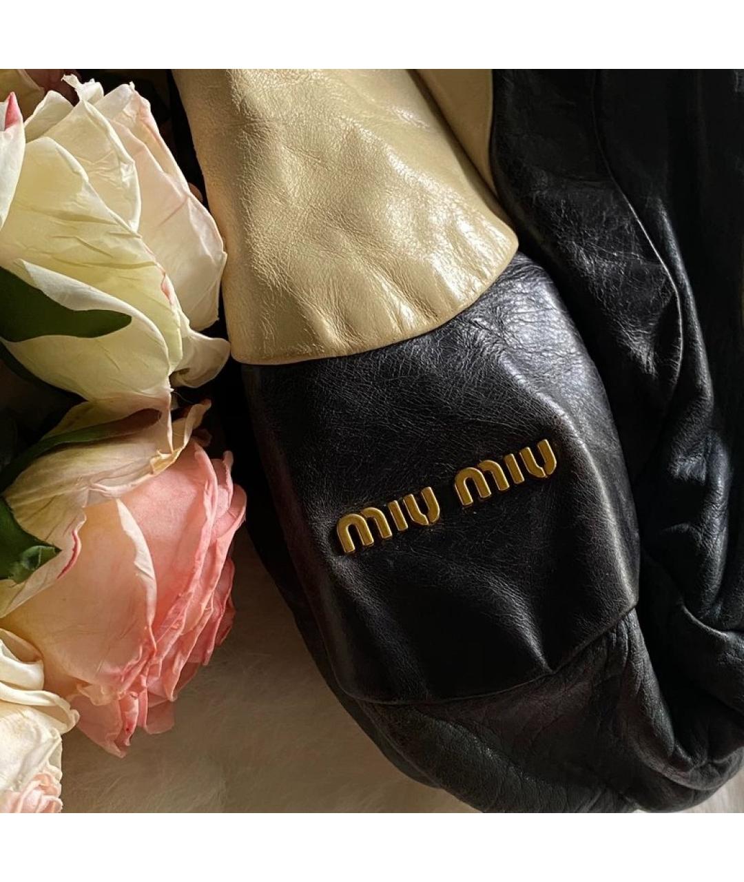 MIU MIU Темно-синяя кожаная сумка с короткими ручками, фото 3