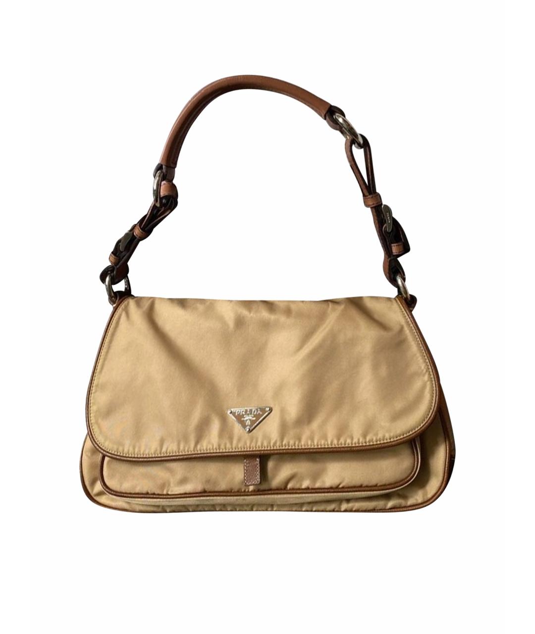 PRADA Бежевая тканевая сумка с короткими ручками, фото 1