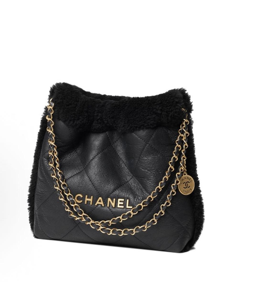 CHANEL Черная кожаная сумка через плечо, фото 2