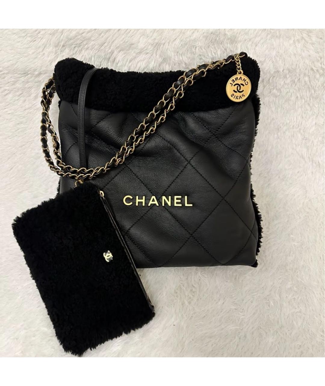 CHANEL Черная кожаная сумка через плечо, фото 5