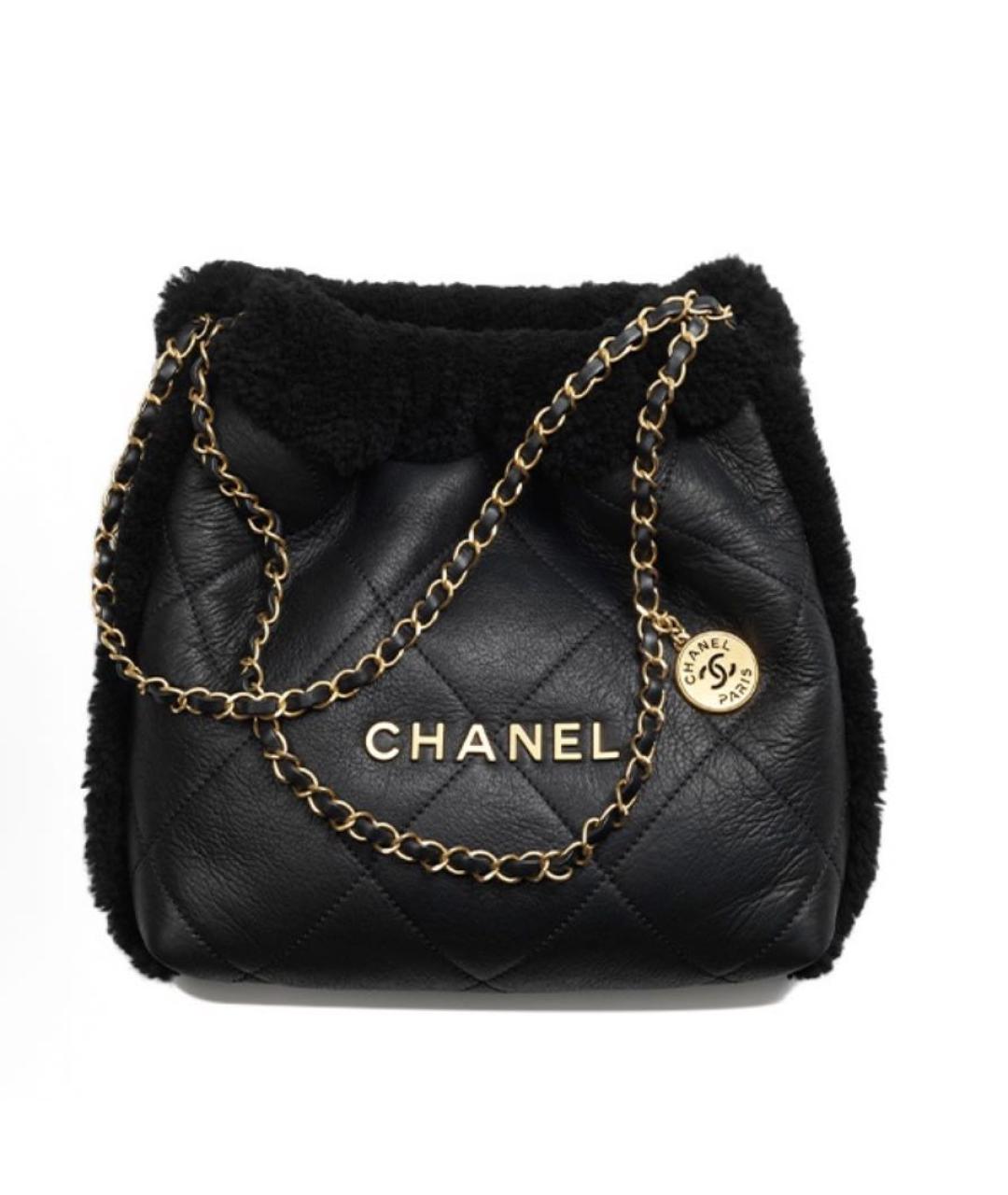 CHANEL Черная кожаная сумка через плечо, фото 6