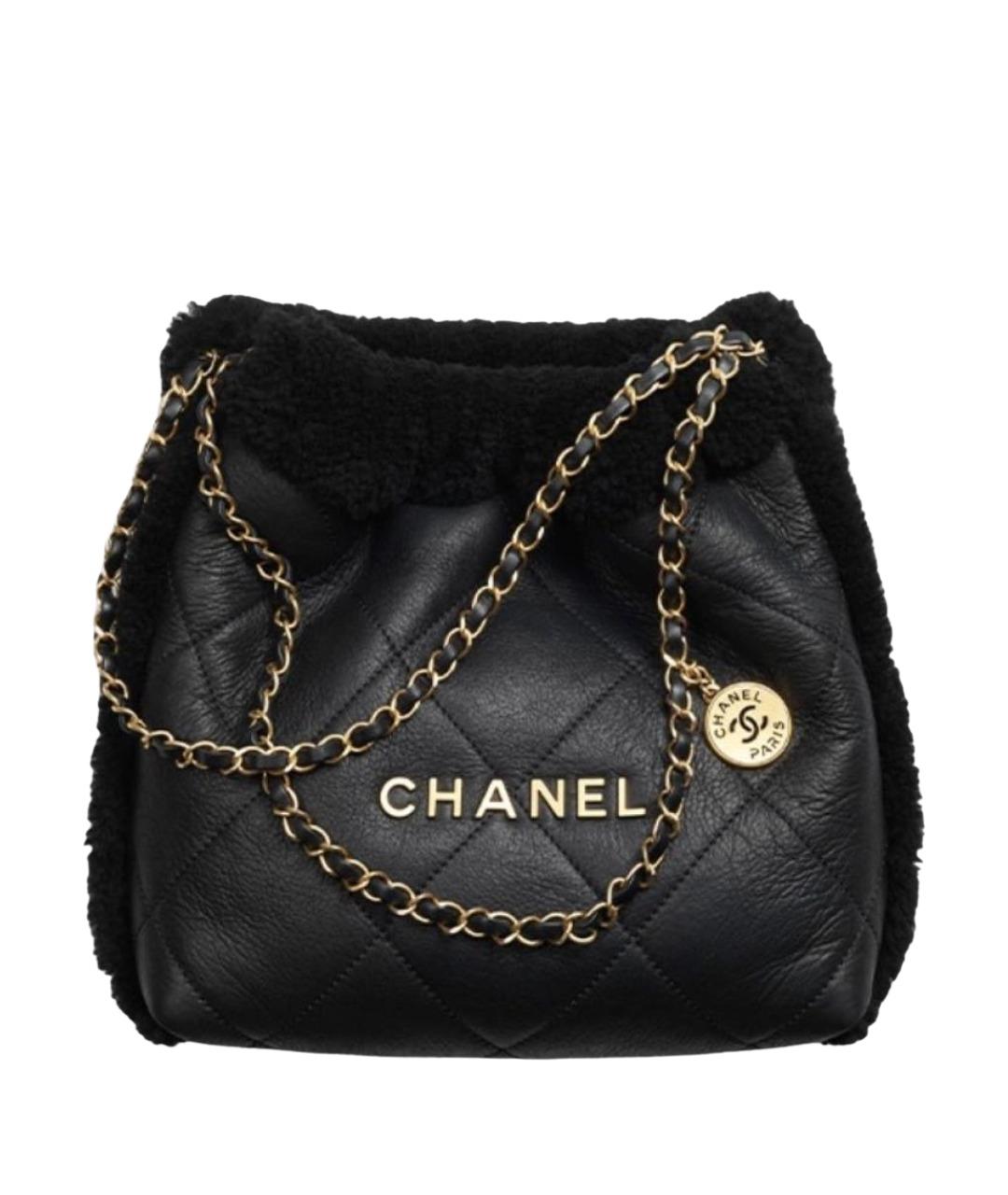 CHANEL Черная кожаная сумка через плечо, фото 1