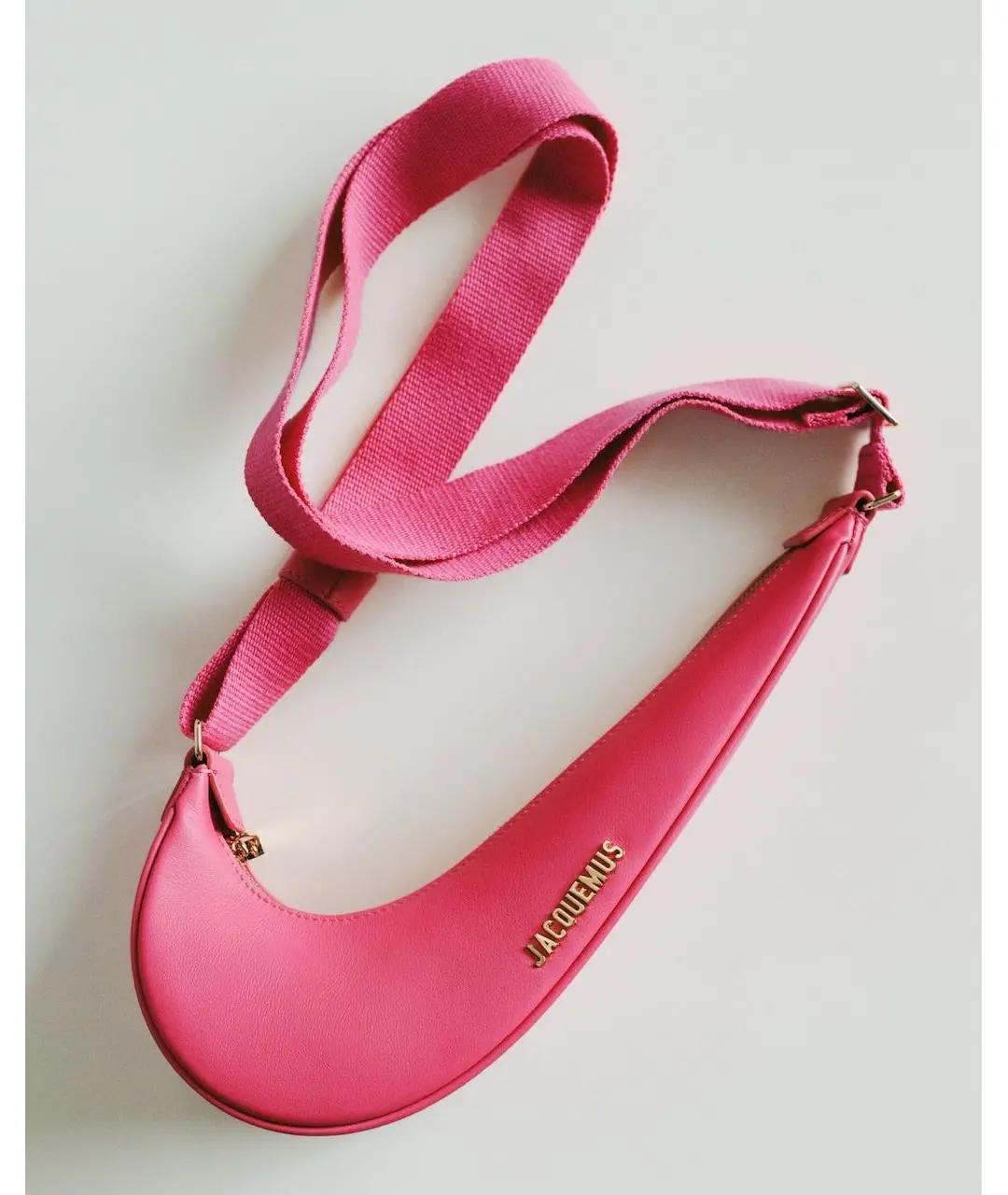 JACQUEMUS Фуксия кожаная сумка через плечо, фото 7