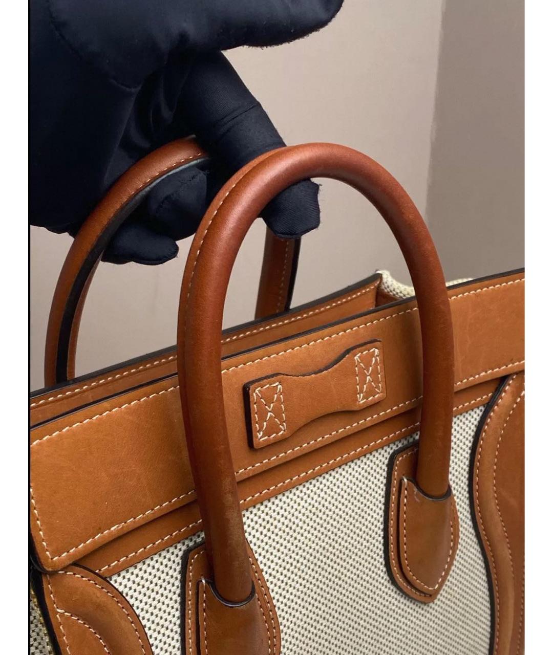 CELINE Бежевая сумка с короткими ручками, фото 5