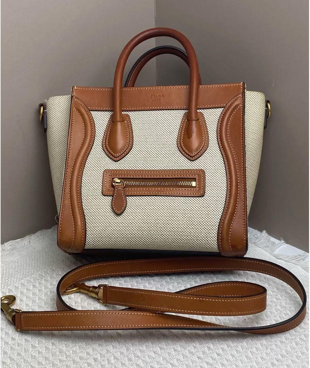 CELINE Бежевая сумка с короткими ручками, фото 2
