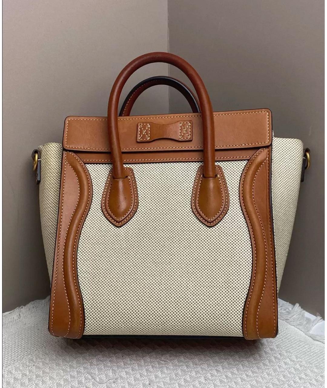 CELINE Бежевая сумка с короткими ручками, фото 3