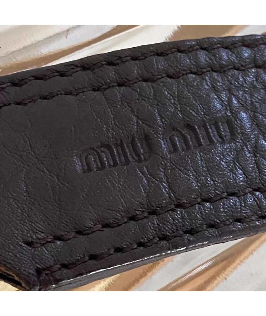 MIU MIU Коричневая кожаная сумка с короткими ручками, фото 2