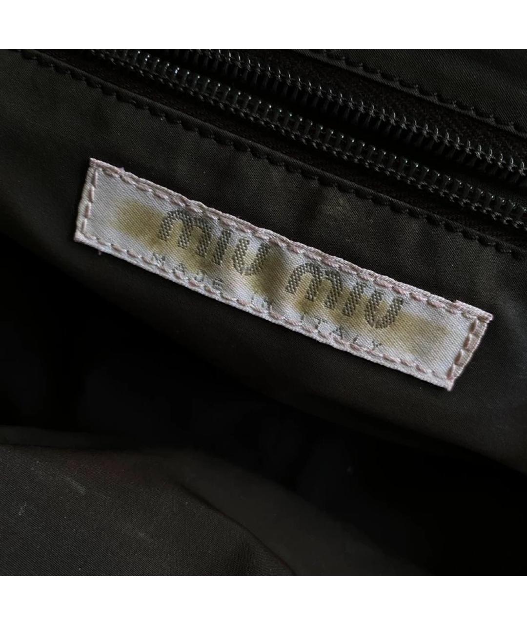 MIU MIU Желтая шерстяная сумка с короткими ручками, фото 4