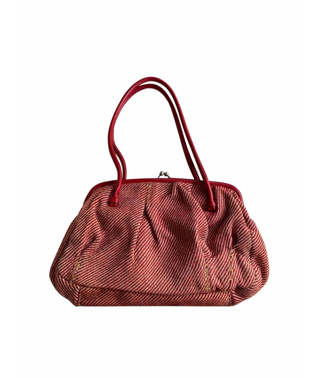 MIU MIU Желтая шерстяная сумка с короткими ручками, фото 1