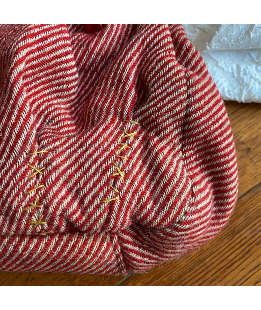 MIU MIU Желтая шерстяная сумка с короткими ручками, фото 3