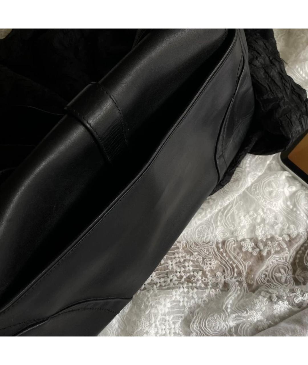 PRADA Черная кожаная сумка с короткими ручками, фото 4