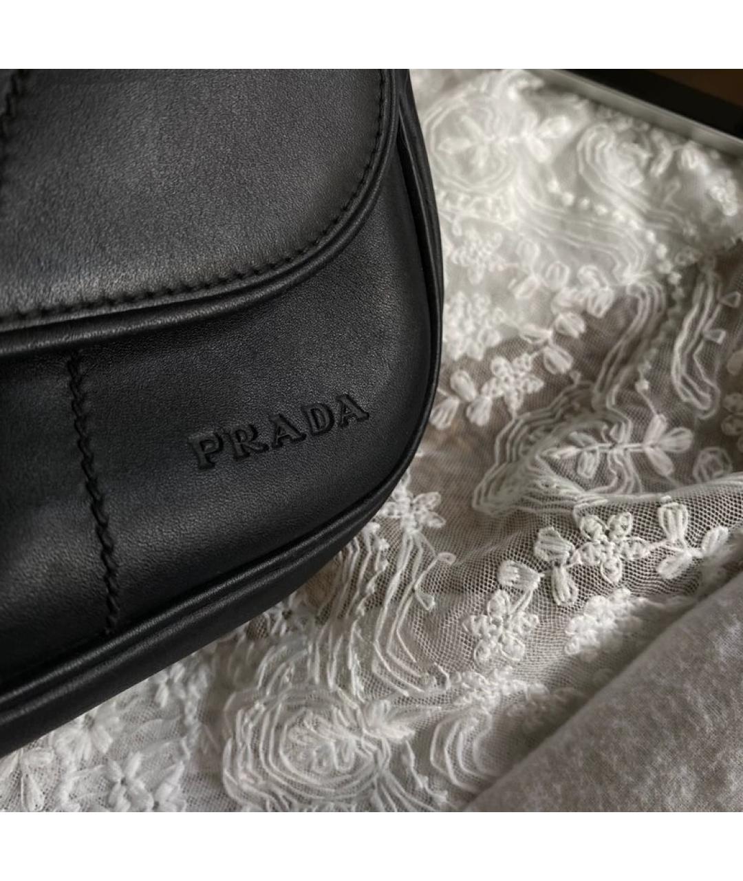 PRADA Черная кожаная сумка с короткими ручками, фото 2