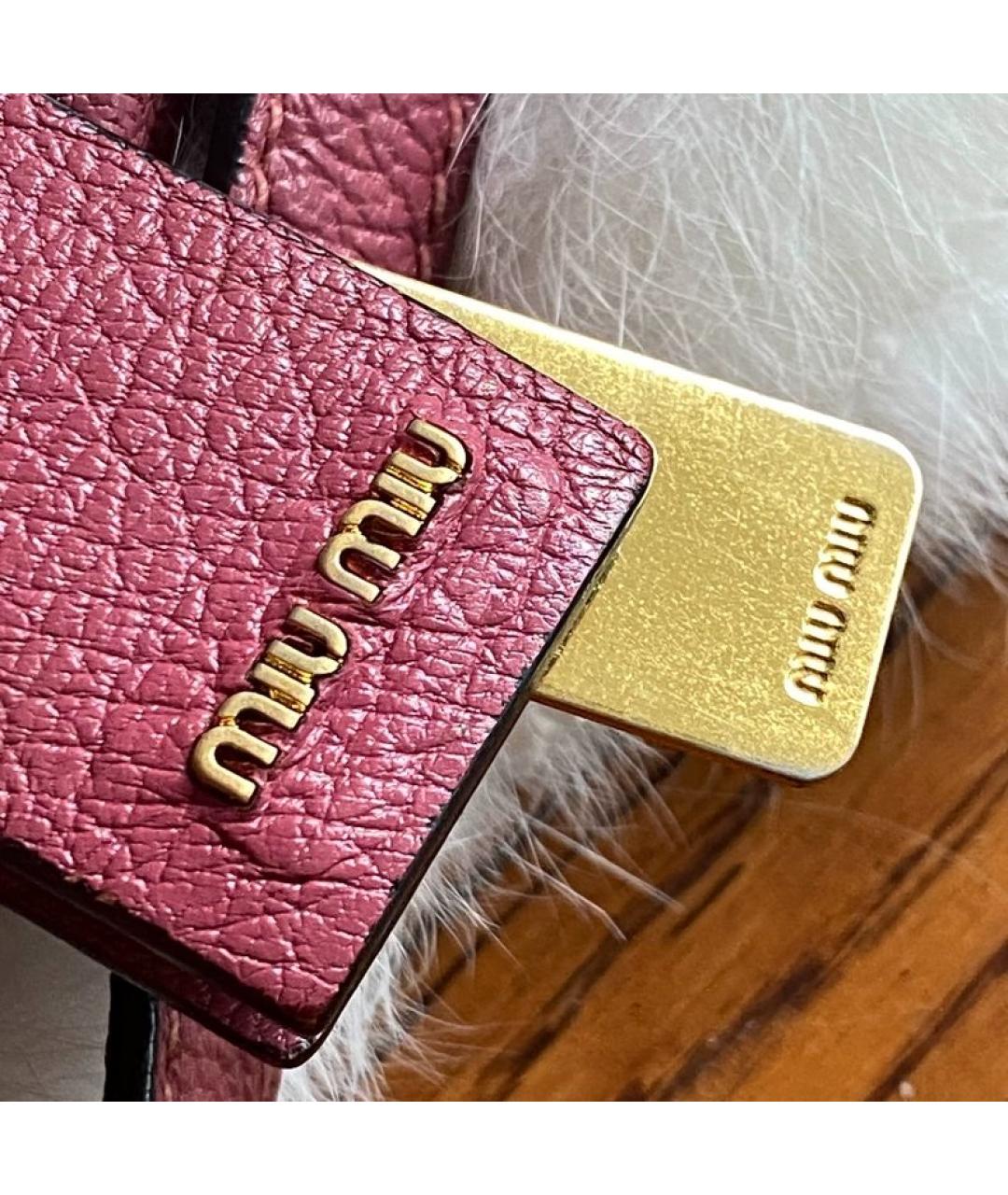 MIU MIU Розовая кожаная сумка с короткими ручками, фото 3