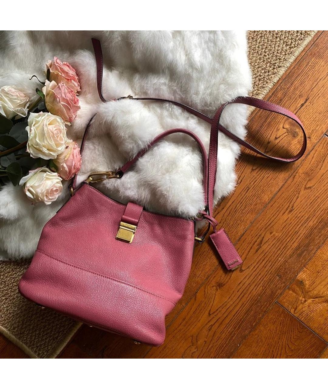 MIU MIU Розовая кожаная сумка с короткими ручками, фото 7