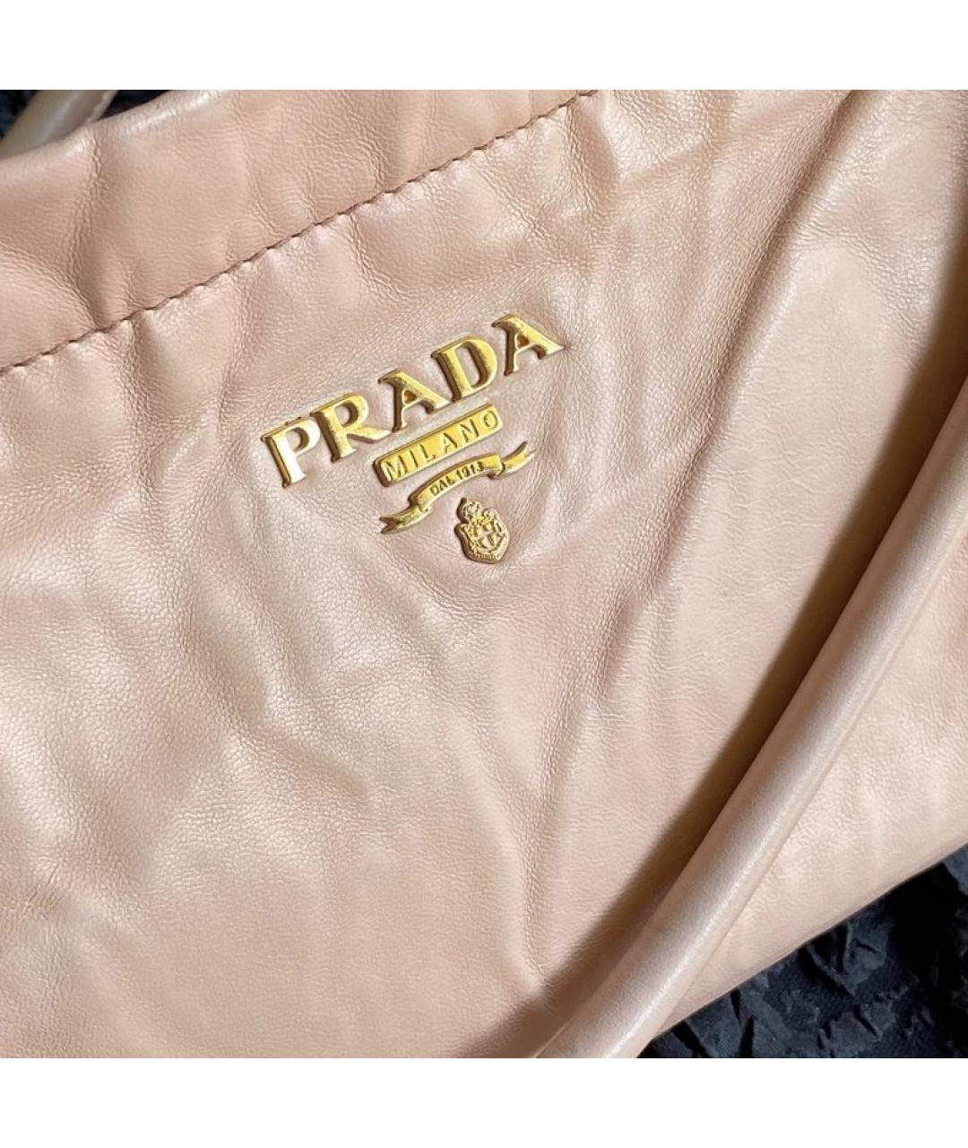 PRADA Розовая кожаная сумка с короткими ручками, фото 2