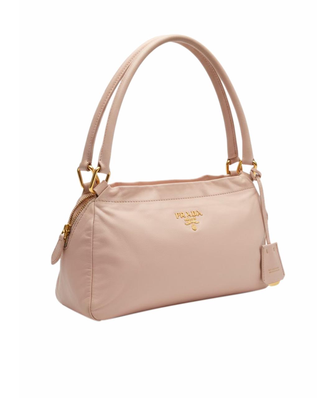 PRADA Розовая кожаная сумка с короткими ручками, фото 1