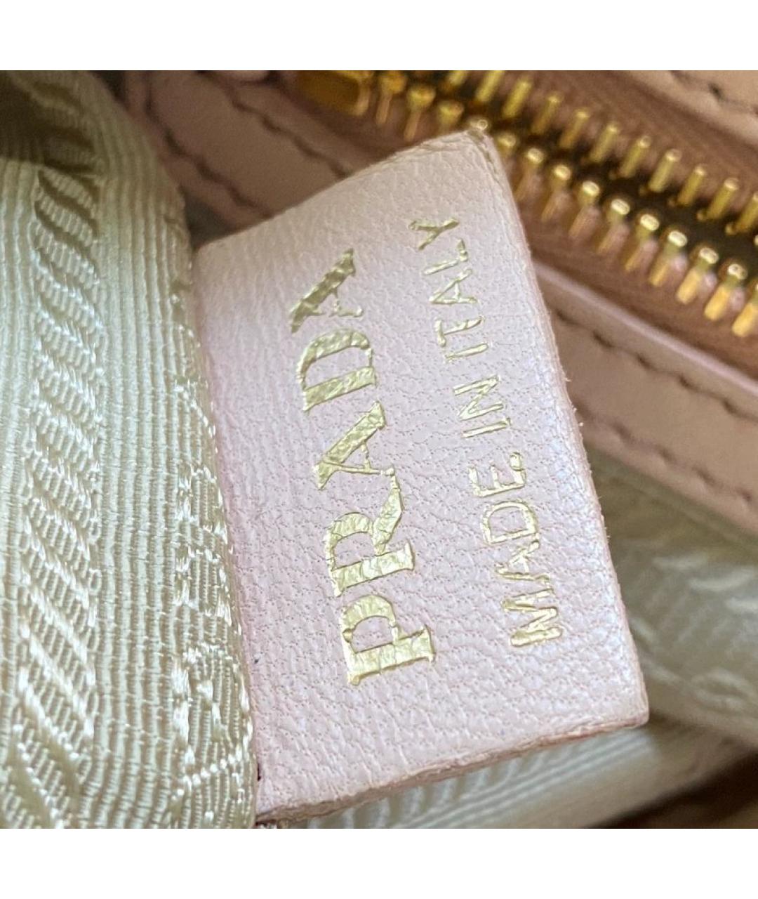 PRADA Розовая кожаная сумка с короткими ручками, фото 8