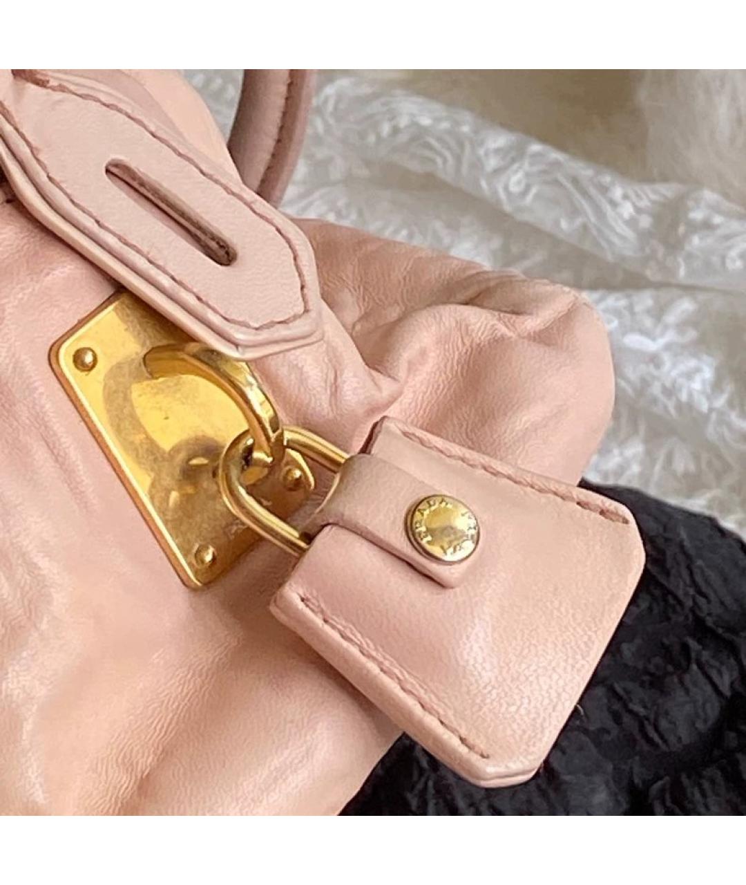 PRADA Розовая кожаная сумка с короткими ручками, фото 3