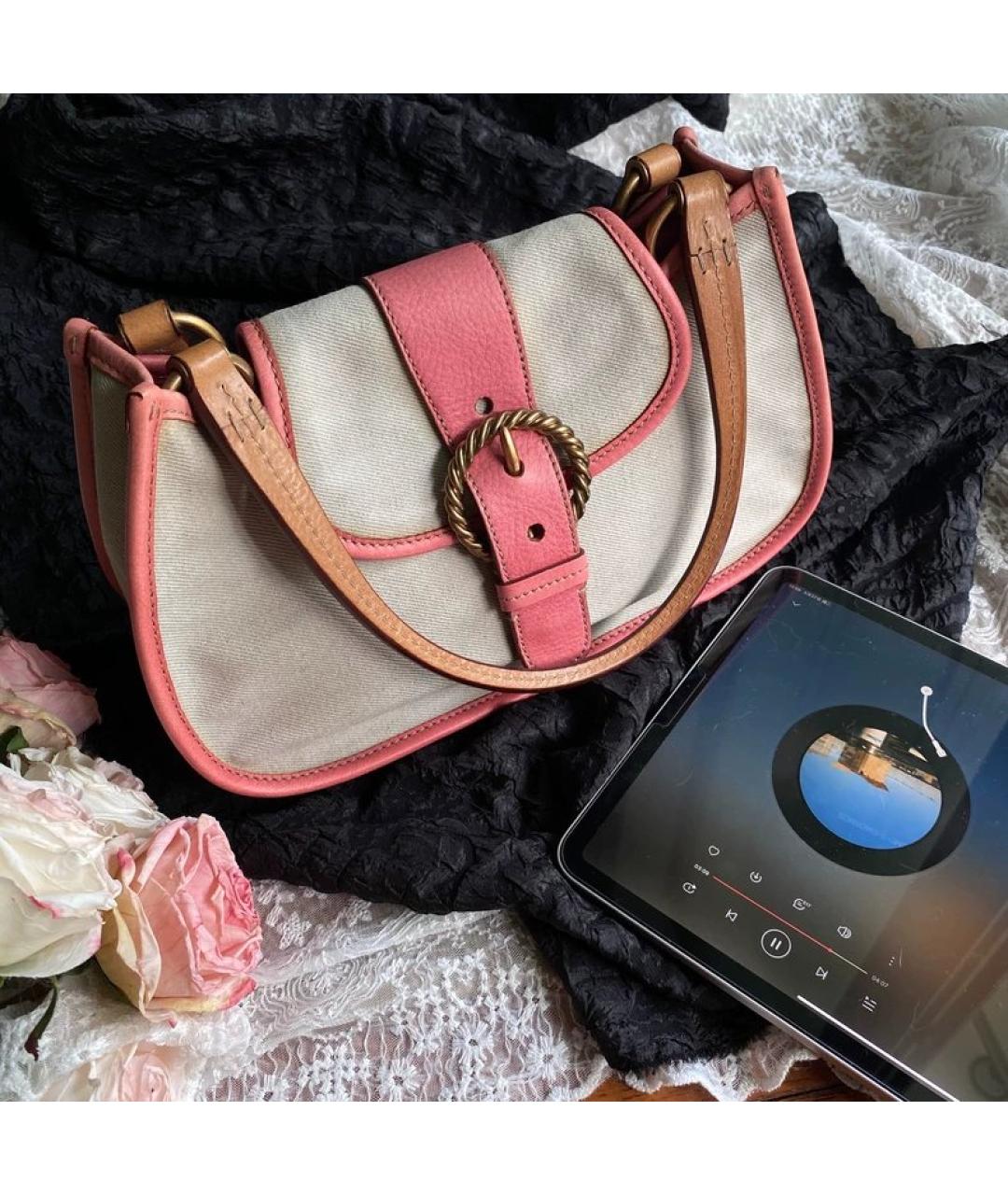 MIU MIU Бежевая тканевая сумка с короткими ручками, фото 8