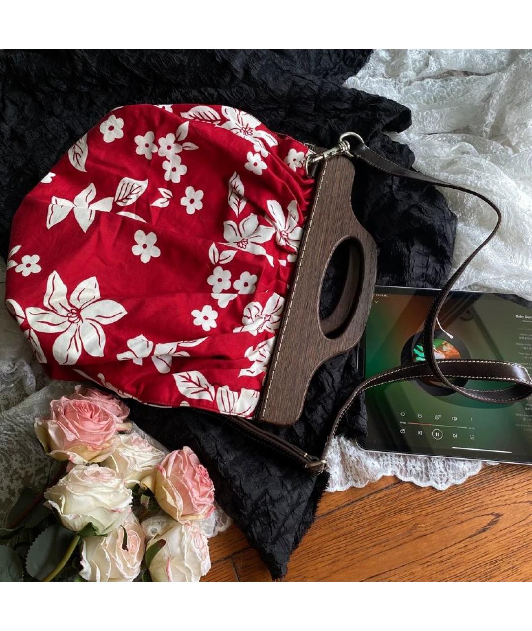 MIU MIU Красная тканевая сумка с короткими ручками, фото 8