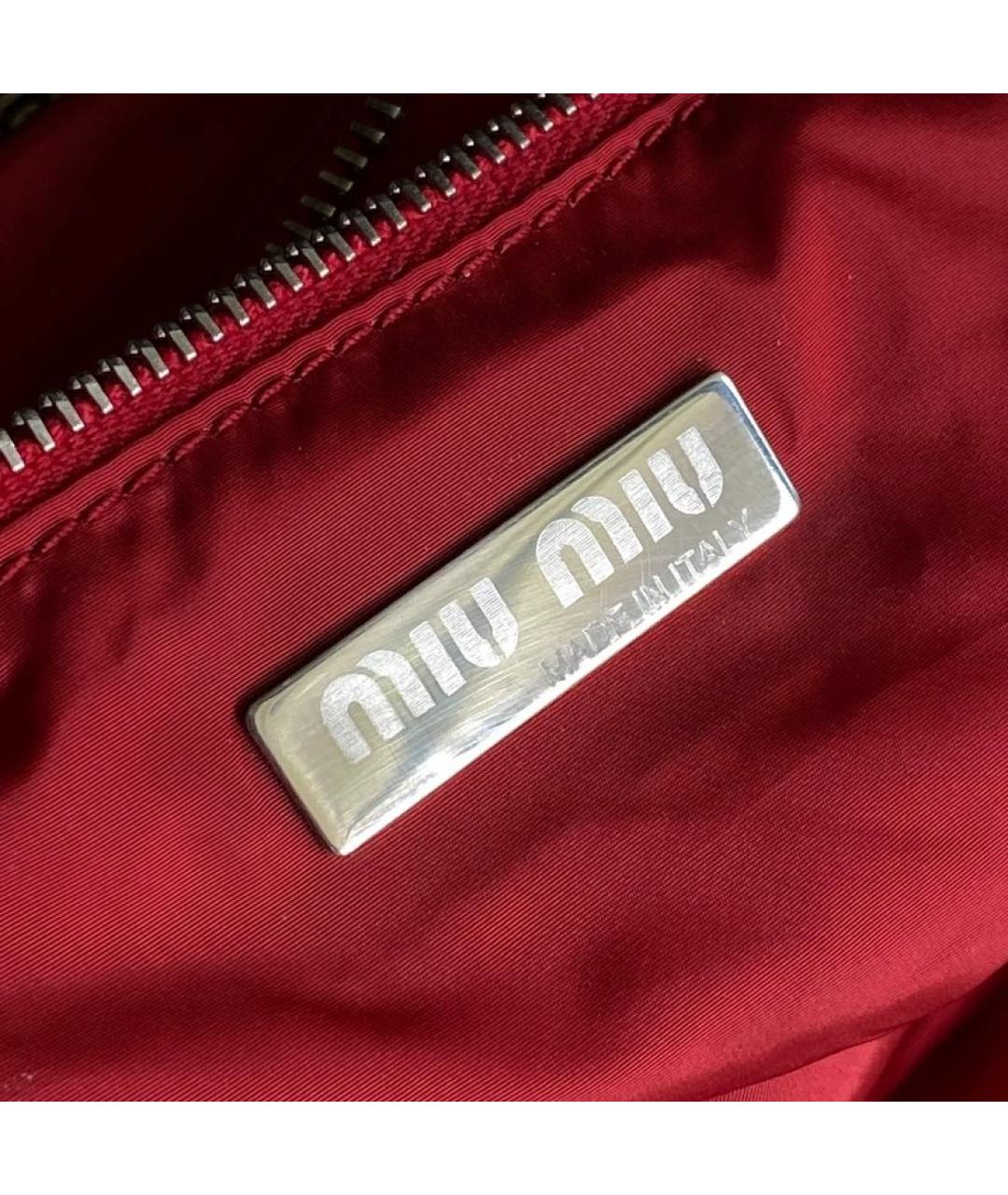 MIU MIU Красная тканевая сумка с короткими ручками, фото 4