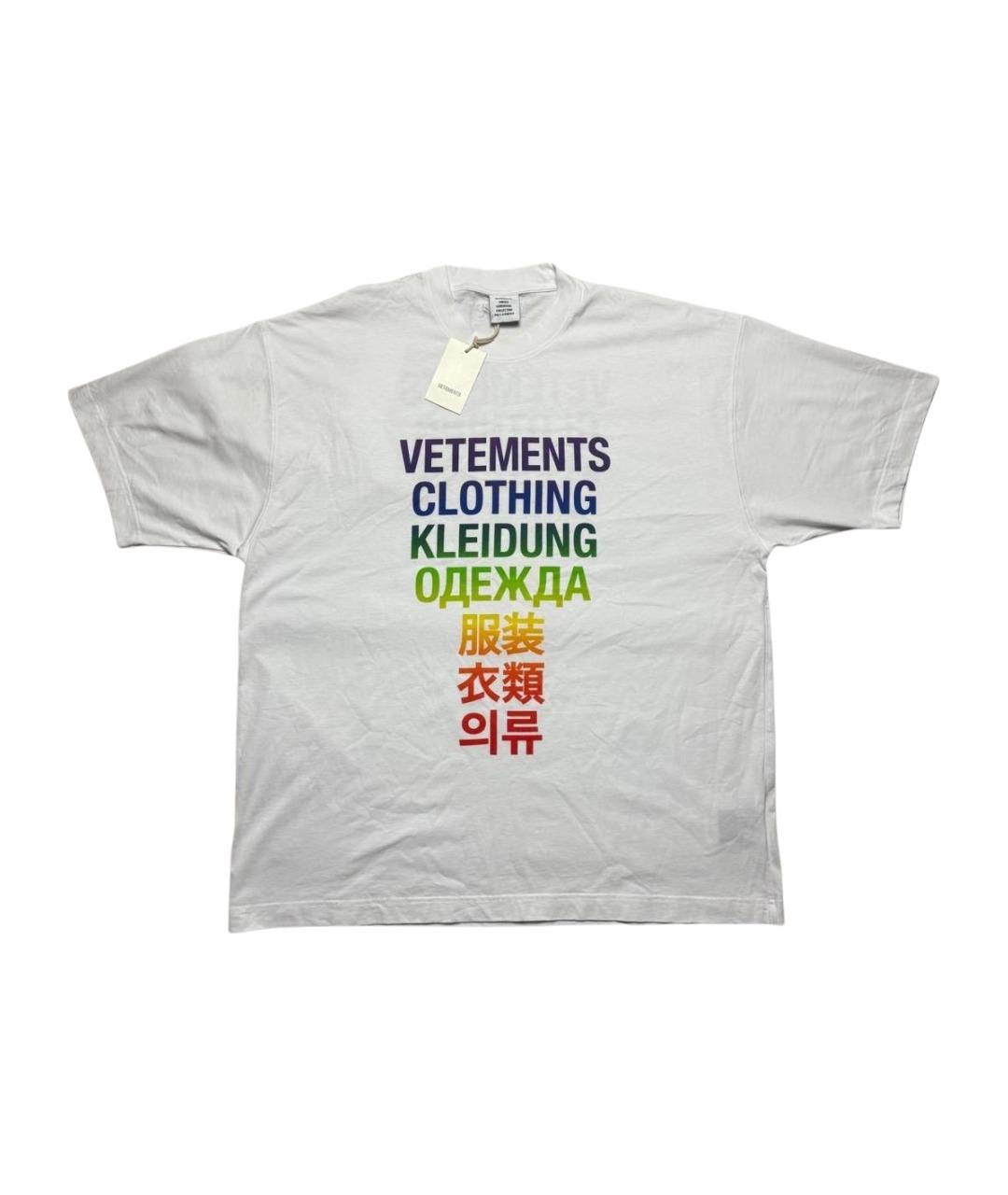 VETEMENTS Белая хлопковая футболка, фото 1