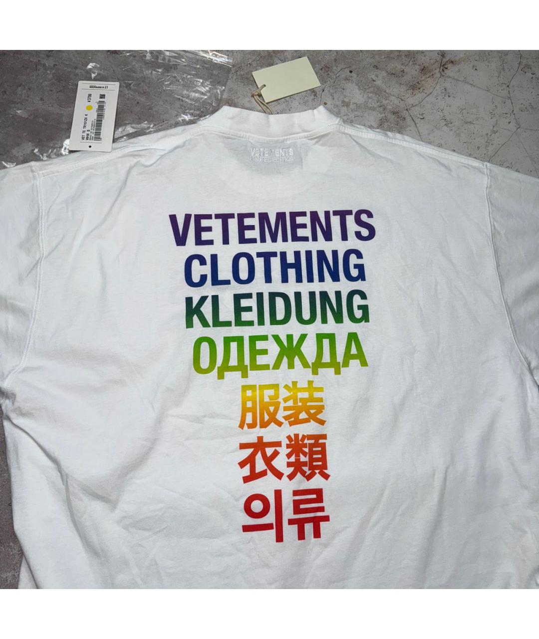 VETEMENTS Белая хлопковая футболка, фото 5