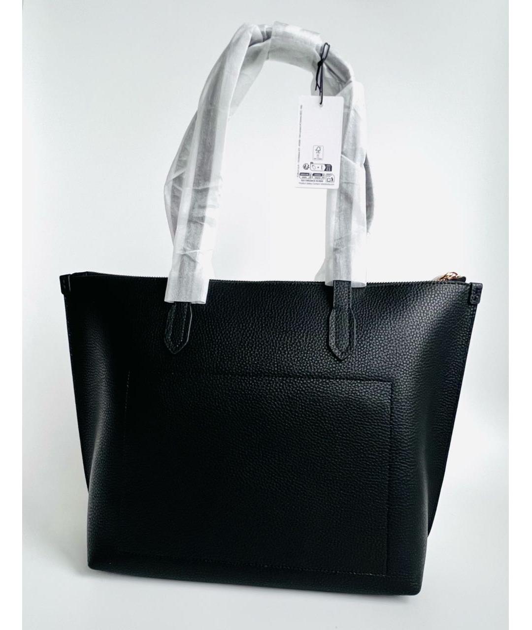 FURLA Черная кожаная сумка тоут, фото 3