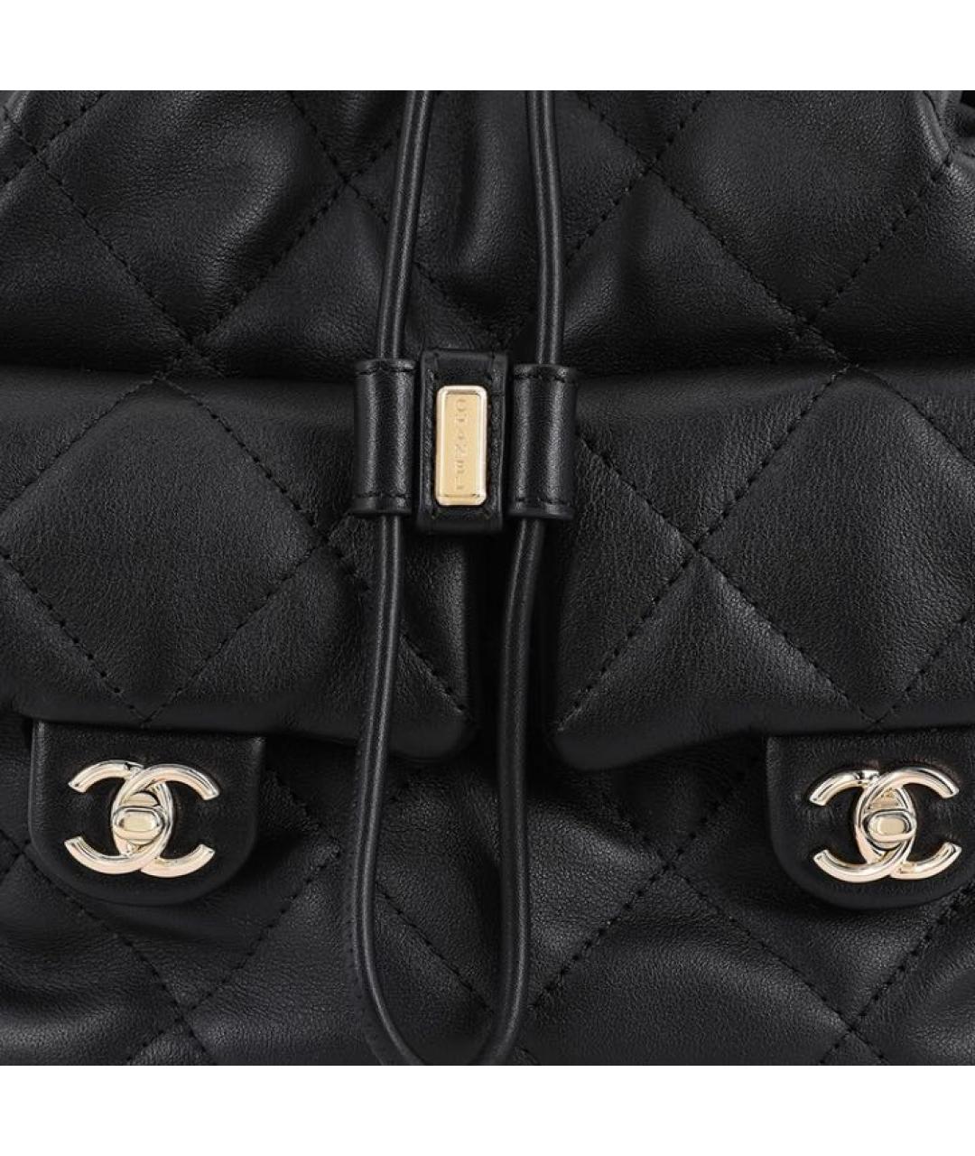 CHANEL Черный кожаный рюкзак, фото 6