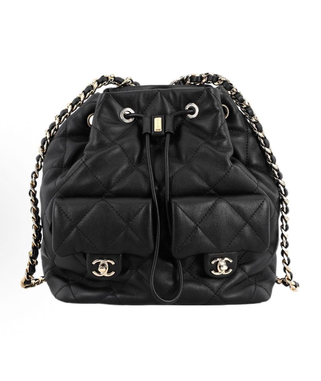 CHANEL Черный кожаный рюкзак, фото 1