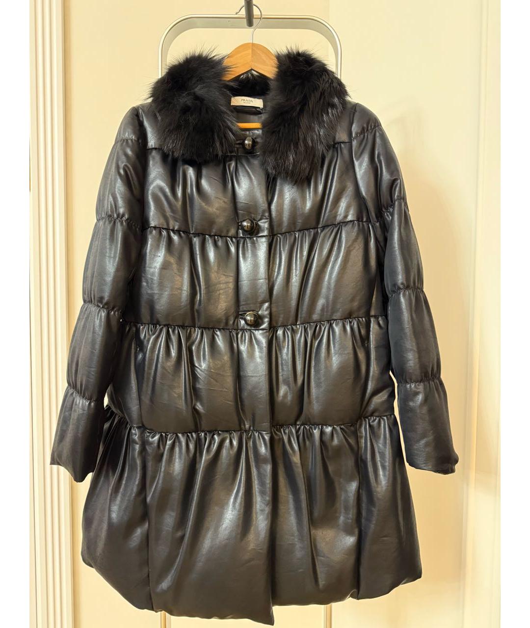 PRADA Черный синтетический пуховик, фото 5