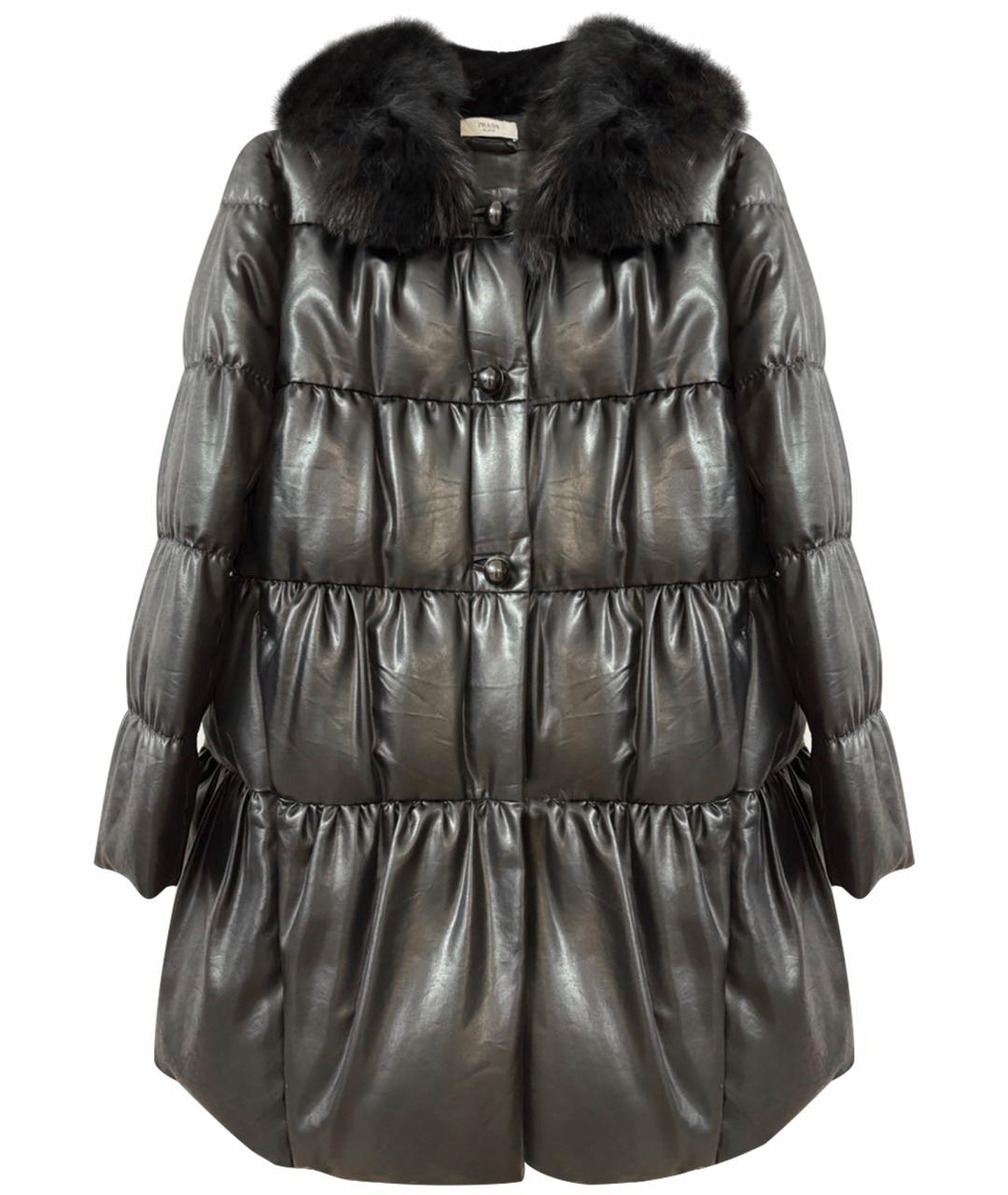 PRADA Черный синтетический пуховик, фото 1